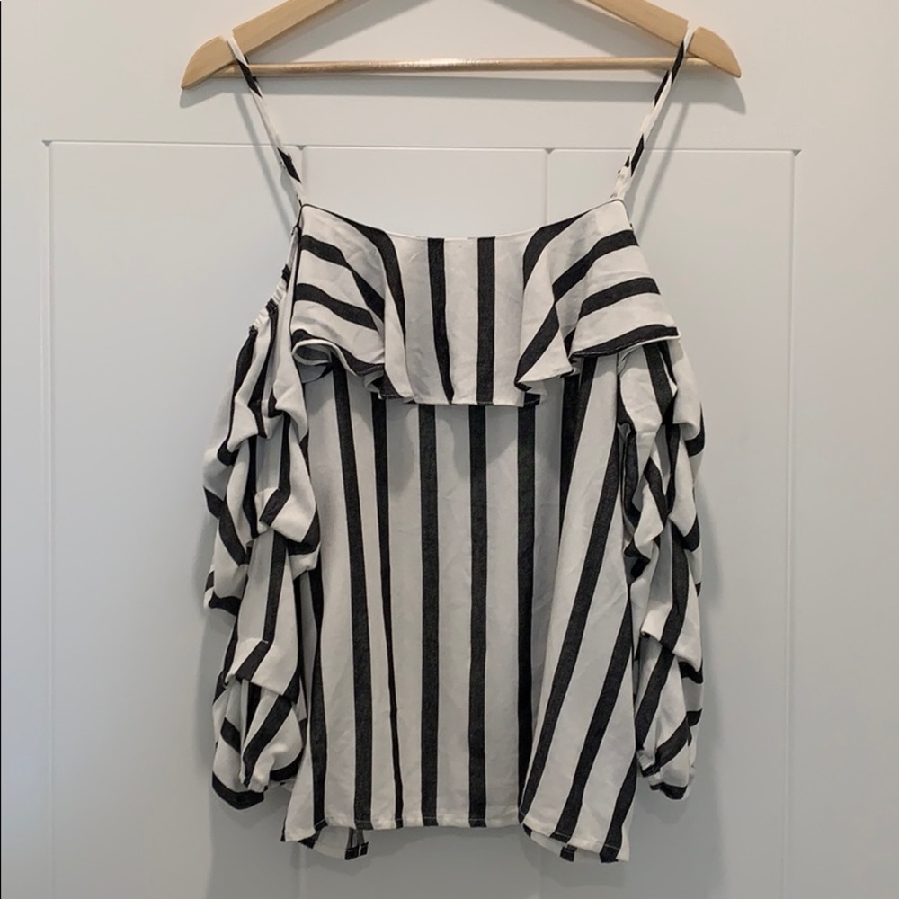 Off the shoulder striped blouse